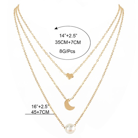 Collier pendentif perle étoile lune en alliage de mode européenne et américaine bijoux en gros's discount tags