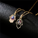 fashion palms Devils eyes oil drop copper plated real gold microinlaid zircon necklace femalepicture11