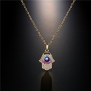 fashion palms Devils eyes oil drop copper plated real gold microinlaid zircon necklace femalepicture12