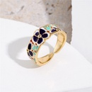 European and American fashion copper microinlaid zircon jewelry new oil drop flower opening ring adjustablepicture10