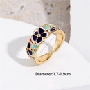 European and American fashion copper microinlaid zircon jewelry new oil drop flower opening ring adjustablepicture12