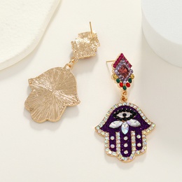 fashion exaggerated diamondstudded palm earrings new simple retro niche design earringspicture10