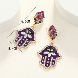fashion exaggerated diamondstudded palm earrings new simple retro niche design earringspicture11