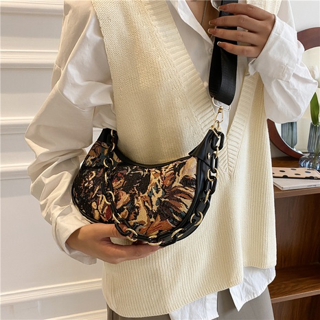 fashion printing commuter bag trendy one shoulder messenger chain decoration small bag's discount tags