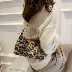 moda simple bolso de hombro textura popular cadena casual leopardo debajo del brazo