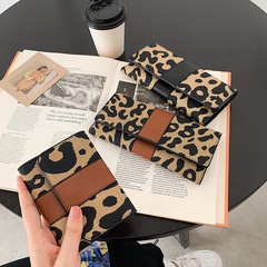 2021 new retro leopard print fashion coin purse folding multi-card long wallet trend wholesale