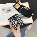 Wallet female thin section 2021 new houndstooth short wallet fabric multicard card holderpicture14