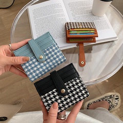 new 2021 multi-card position one-piece small card holder houndstooth fabric card holder bag