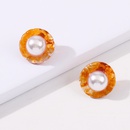 simple imitation pearl resin flower earringspicture7