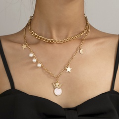 neue Cartoon Engel Halskette Persönlichkeit einfache Perle Smiley Engel Spleißen Halskette weiblich