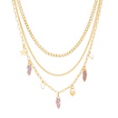 nouveau collier simple feuille violet rtro personnalit alliage lettre perle couture collier multicouchepicture6