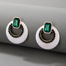 new earrings white acrylic diamond dark green simple stud earrings wholesalepicture8