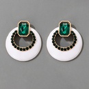 new earrings white acrylic diamond dark green simple stud earrings wholesalepicture9
