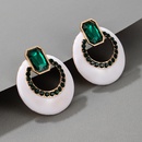 new earrings white acrylic diamond dark green simple stud earrings wholesalepicture11