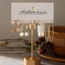 2021 bohemian style womens jewelry alloy butterfly pearl twill earrings 5piece set wholesalepicture11