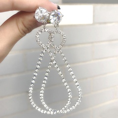 New autumn and winter retro rhinestone figure 8 water drop zircon diamond earrings wholesale