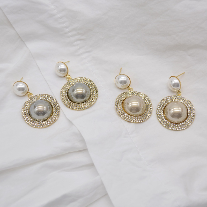 Boucles d39oreilles en perles exagres en diamant flash europen et amricain Boucles d39oreilles en zircon pour femmes