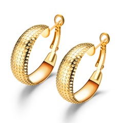 Fashion glossy circle copper earrings
