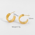 earrings jewelry 18K vacuum plating gold stainless steel threelayer cshaped tire earringspicture15