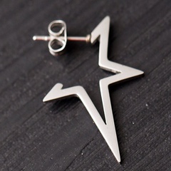 Hollow star titanium steel hypoallergenic earrings
