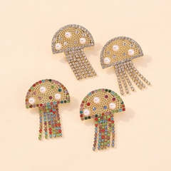 creative mushroom cloud full of diamond tassel earrings