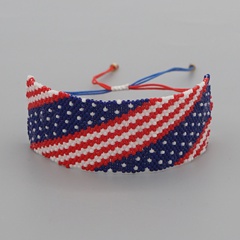 Beaded Jewelry Bohemian Ethnic Style American Flag Stacked Bracelet