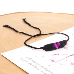 Cross-Border 21 New Miyuki Bead Hand-Woven Simple Personality Purple Love Woven Geometric Small Bracelet for Women