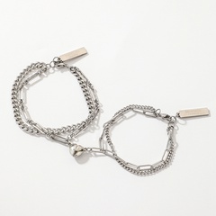 Fashion Titanium Steel Love Magnet Suction Design Bracelet 2021 New Creative Romantic Valentine Gift Hand Jewelry Female
