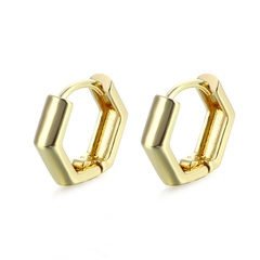 Foreign Trade Hexagon Earring Ear Clip Women's Simple Amazon Geometric Polygon 18K Gold Earrings Earrings Wholesale