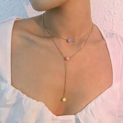 simple fashion colorful bead necklace