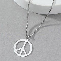 necklace titanium steel pendant Korean sweater chain anti-war peace sign