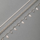 Europe and America Cross Border Simple Jewelry Silver Leaf Anklet ThreePiece Set Metal Chain Anklet Combination Setpicture11