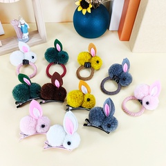 Korean version children's hair accessories hair ball rabbit hair ring