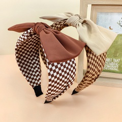 fashion plaid fabric bow headband simple trend creative personality headband