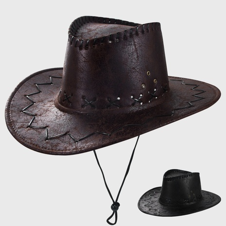 European and American simple fashion western cowboy rider hat's discount tags