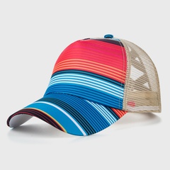 European and American peaked caps cross-printed ponytail mesh hats thin sunscreen sunshade baseball caps