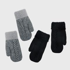Neue koreanische Version von Wollfleece-Handschuhen Herbst und Winter gestrickte Fäustlinge