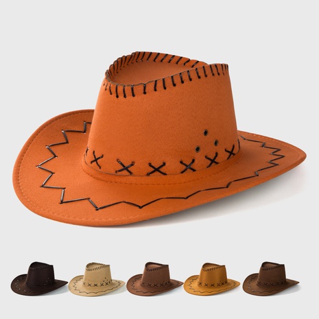 Sombrero de jazz de vaquero occidental sombrero de rendimiento sombrero de ala grande de caballero's discount tags