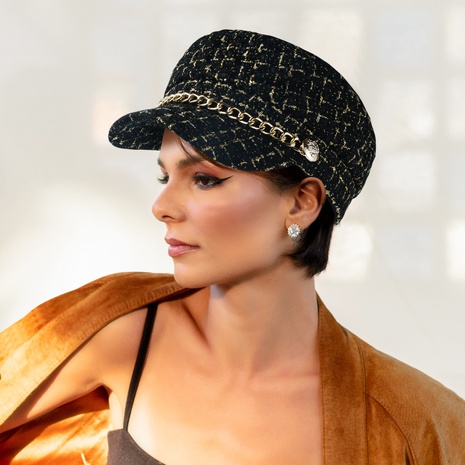 Boina otoño e invierno sombrero retro británico Las mujeres pueden usar una gorra de peluca's discount tags