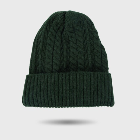 Pure color twist woolen hat autumn and winter warmth curled knitted hat  NHHAO454736's discount tags