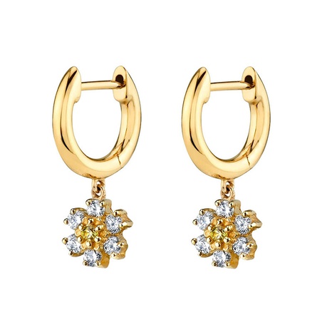 inlaid zircon snowflake earrings European and American fashion flower earrings earrings's discount tags