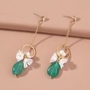 Korean simple fashion style earrings natural stone pearl petal geometric retro earringspicture9