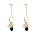 Korean simple fashion style earrings natural stone pearl petal geometric retro earringspicture11