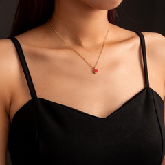 Korean fashion love necklace red turquoise necklace clavicle chain wholesale
