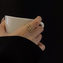 Korean version fashion geometric flower ring simple hollow double layer index finger ring retro zircon ringpicture13