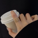 Korean version fashion geometric flower ring simple hollow double layer index finger ring retro zircon ringpicture15