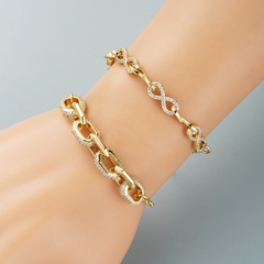 fashion geometric copper micro-inlaid zircon bracelet jewelry