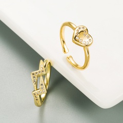 European and American fashion trend simple geometric love lightning copper micro-inlaid zircon ring