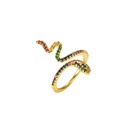 European and American crossborder fashion creative copper goldplated inlaid colored zircon snakeshaped ringpicture13