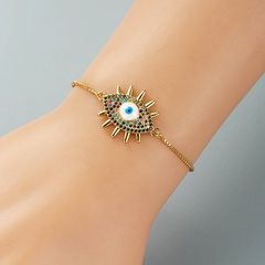 new product copper-plated micro-inlaid zircon devil's eye bracelet